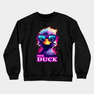 Dapper Quacker an Adorable Cool Duck With Glasses Crewneck Sweatshirt